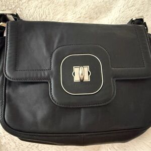 Elegant Black Longchamp Leather “Gatsby” Shoulder Bag